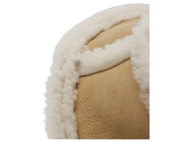 Cappello bucket in shearling con logo Fendi Cappello in pelle di pecora Beige - vista 3