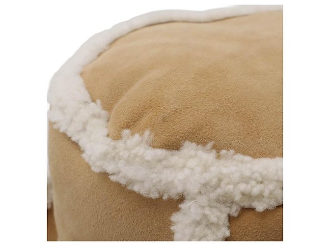 Cappello bucket in shearling con logo Fendi Cappello in pelle di pecora Beige - vista 4