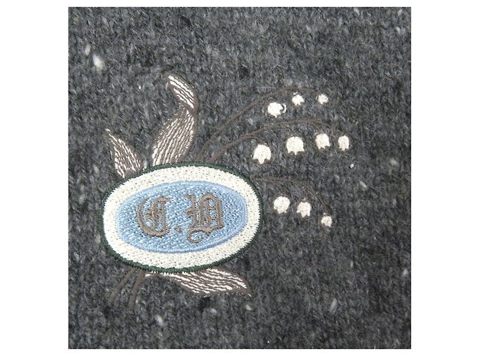 Dior Logo-Patch Maiglöckchen Strickwaren aus Kaschmir Grau - Ansicht 5