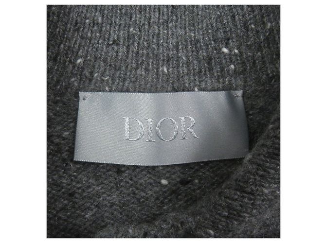 Dior Logo-Patch Maiglöckchen Strickwaren aus Kaschmir Grau - Ansicht 6