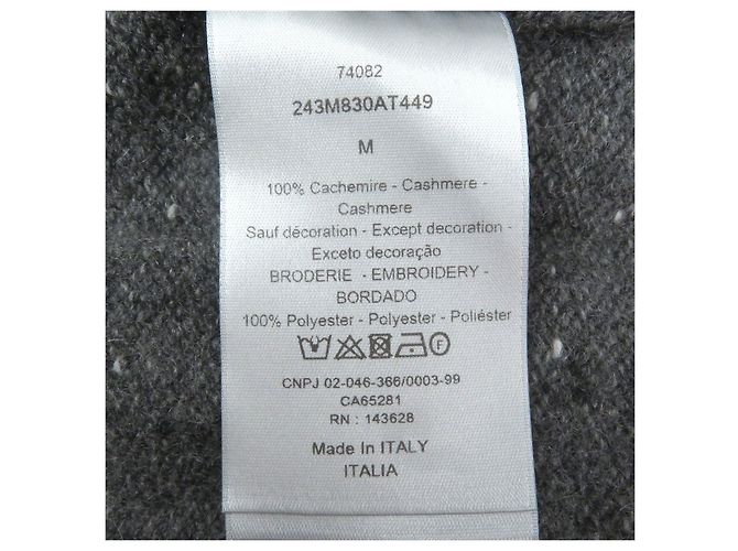 Dior Logo-Patch Maiglöckchen Strickwaren aus Kaschmir Grau - Ansicht 7