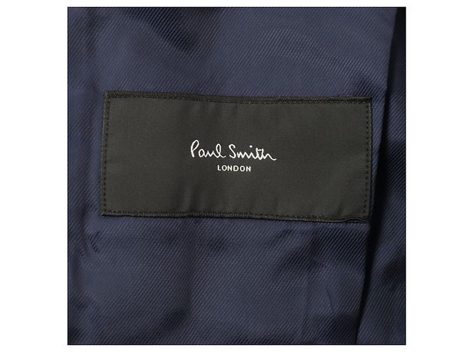 Paul Smith LONDON Stripe Pattern Wool Chester Coat Brown Grey - view 6