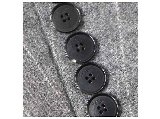 Paul Smith LONDON Stripe Pattern Wool Chester Coat Brown Grey - view 8
