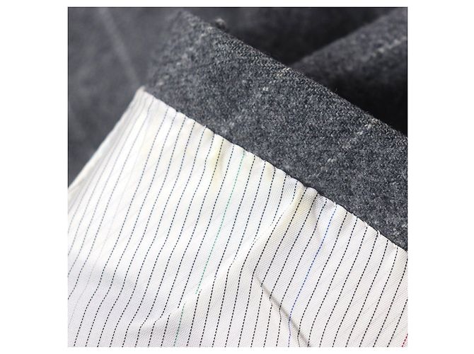 Paul Smith LONDON Stripe Pattern Wool Chester Coat Brown Grey - view 9