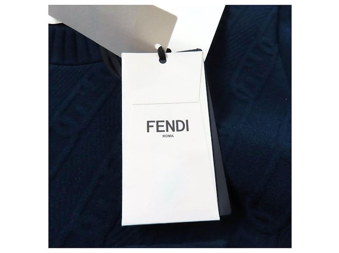 Fendi FF Logo Stricktop Blau Marineblau - Ansicht 12