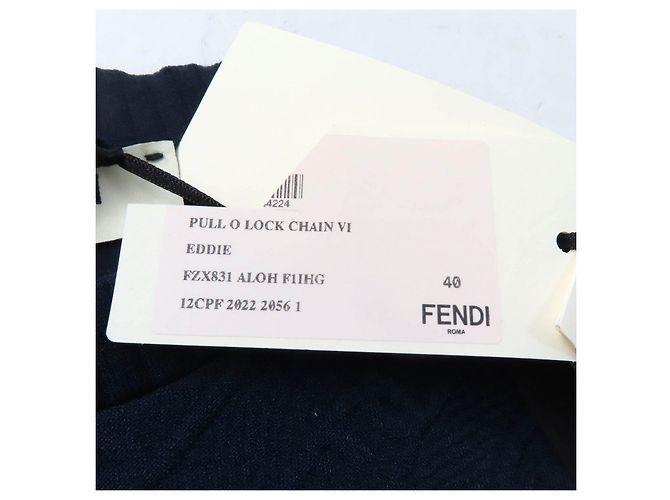 Fendi FF Logo Stricktop Blau Marineblau - Ansicht 13