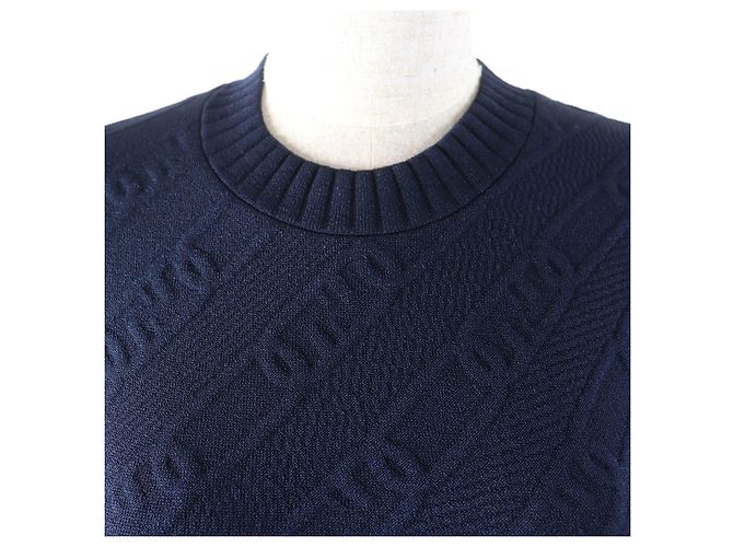 Fendi FF Logo Stricktop Blau Marineblau - Ansicht 4