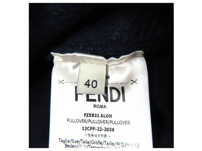 Fendi FF Logo Stricktop Blau Marineblau - Ansicht 7