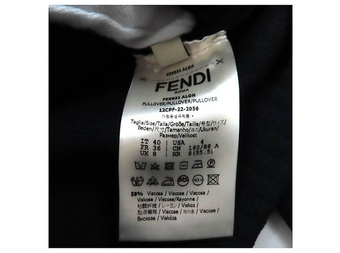 Fendi FF Logo Stricktop Blau Marineblau - Ansicht 8