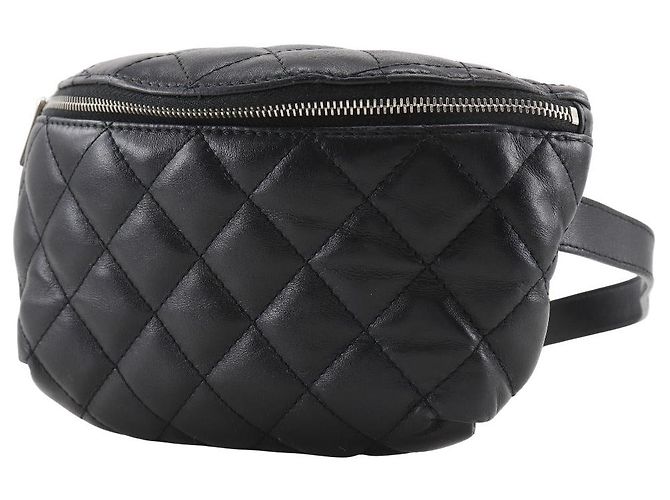 Chanel Taillengurteltasche aus matelassiertem Lammleder Schwarz - Ansicht 2