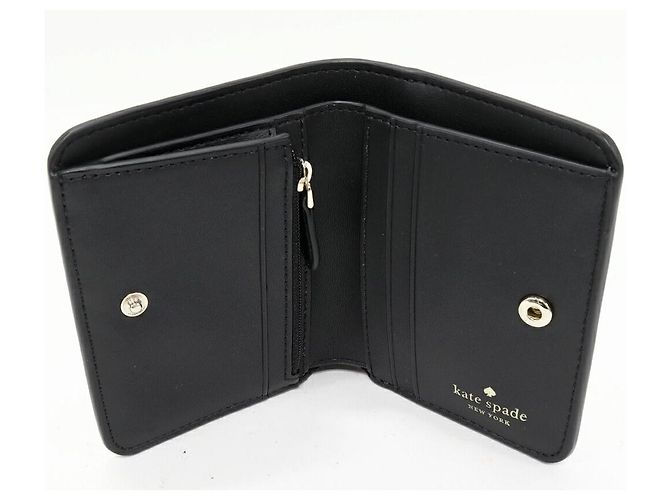 Cartera bifold pequeña Lena de piel de ternera Kate Spade Negro - vista 3