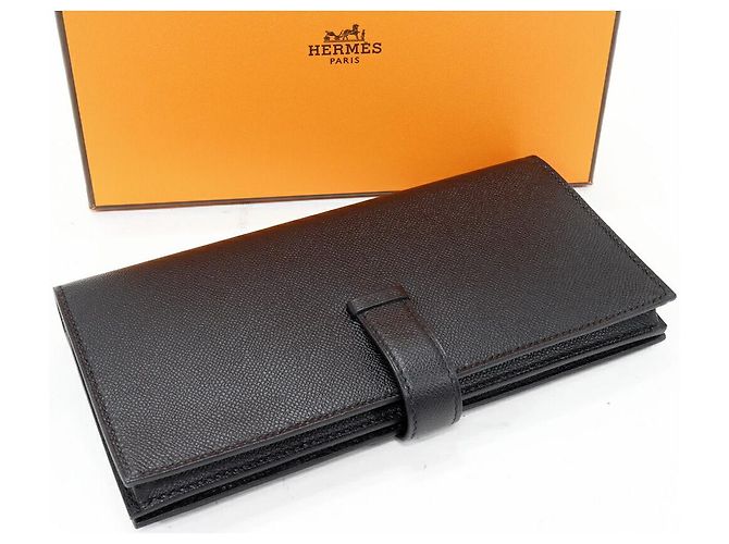 Cartera con cremallera larga Bearn Soufflet Veau Madame de Hermès Negro - vista 2