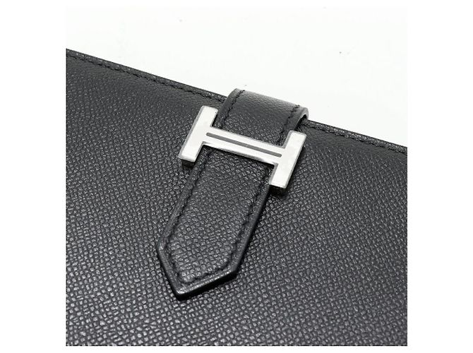 Cartera con cremallera larga Bearn Soufflet Veau Madame de Hermès Negro - vista 6
