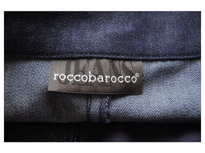 Falda vaquera ROCCOBAROCCO azul marino con detalles de strass - vista 5