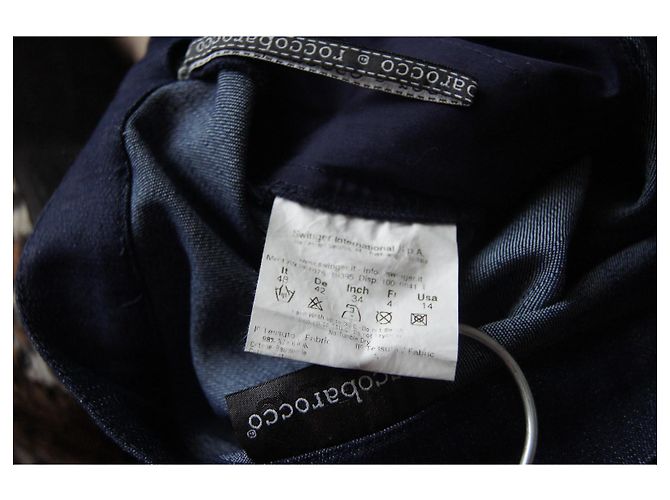Falda vaquera ROCCOBAROCCO azul marino con detalles de strass - vista 6