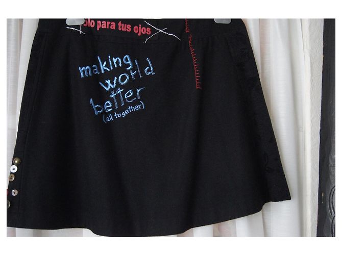 Falda negra Desigual Negro - vista 3