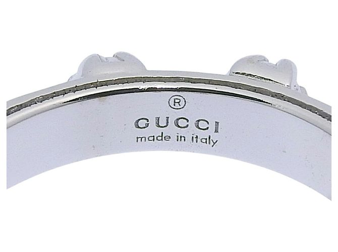 Gucci 18K Weißgold GG verschlungenen G Ring Golden - Ansicht 2
