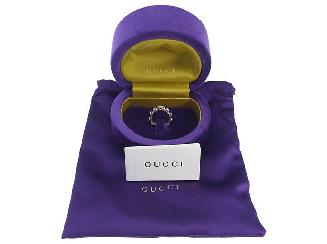 Gucci 18K Weißgold GG verschlungenen G Ring Golden - Ansicht 5