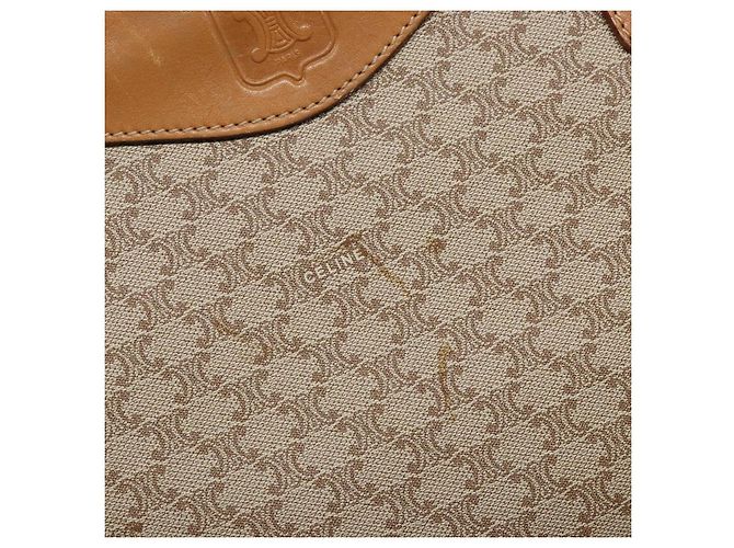 Céline Borsa a Spalla in Tela Macadam CELINE PVC Beige Oro Auth 139658 D'oro - vista 10