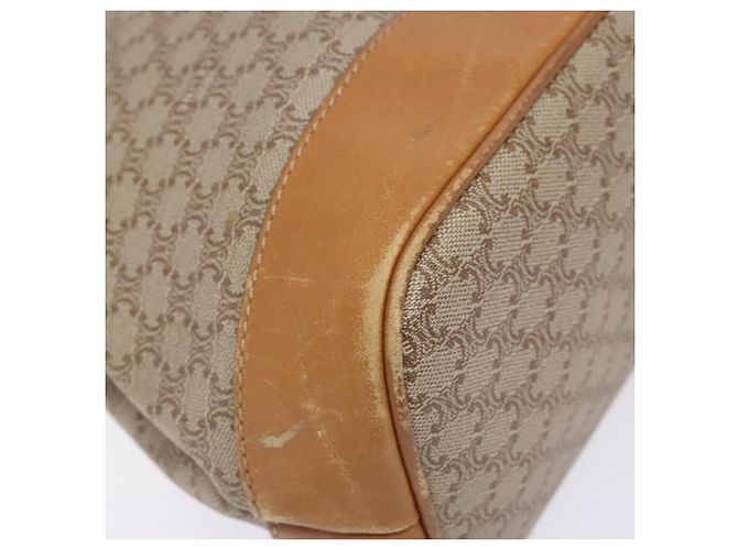Céline Borsa a Spalla in Tela Macadam CELINE PVC Beige Oro Auth 139658 D'oro - vista 14