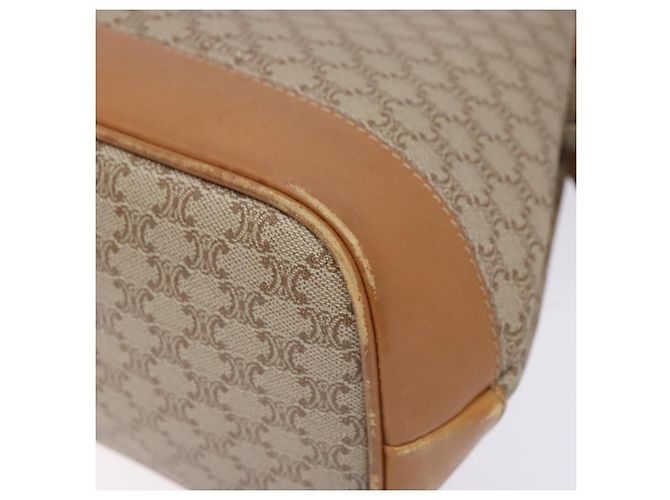 Céline Borsa a Spalla in Tela Macadam CELINE PVC Beige Oro Auth 139658 D'oro - vista 15