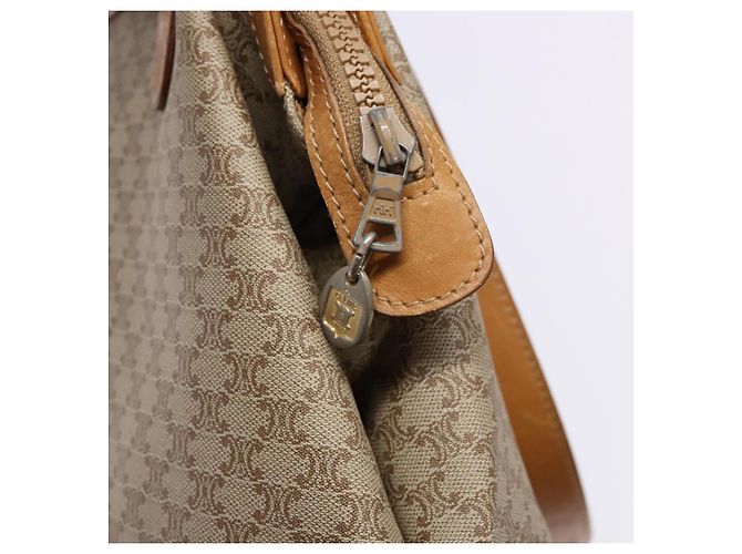 Céline Borsa a Spalla in Tela Macadam CELINE PVC Beige Oro Auth 139658 D'oro - vista 18