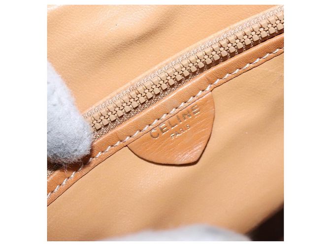 Céline Borsa a Spalla in Tela Macadam CELINE PVC Beige Oro Auth 139658 D'oro - vista 19