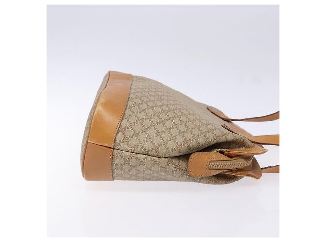 Céline Borsa a Spalla in Tela Macadam CELINE PVC Beige Oro Auth 139658 D'oro - vista 3