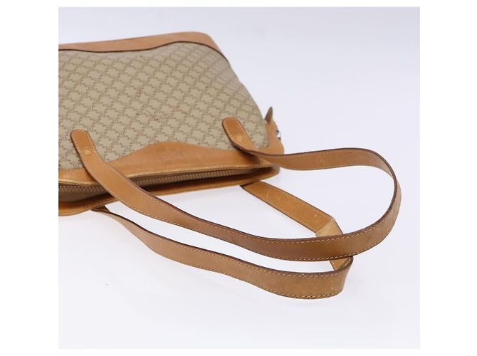 Céline Borsa a Spalla in Tela Macadam CELINE PVC Beige Oro Auth 139658 D'oro - vista 7