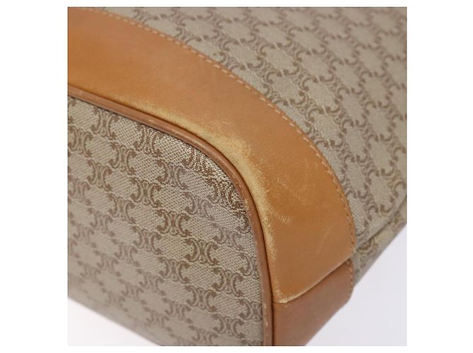 Céline Borsa a Spalla in Tela Macadam CELINE PVC Beige Oro Auth 139658 D'oro - vista 9