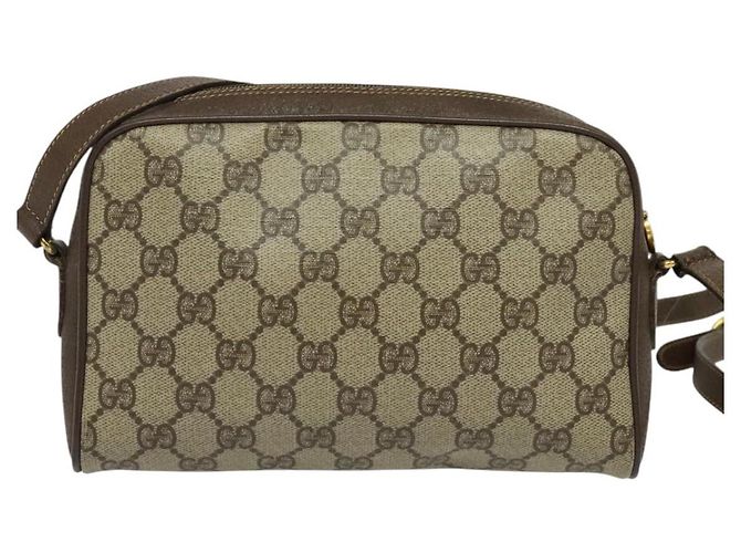 Gucci Borsa GG Supreme Web Sherry Line in PVC Beige Oro Rosso 116 02 089 Auth 139947 D'oro - vista 2