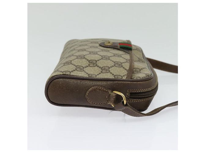 Gucci Borsa GG Supreme Web Sherry Line in PVC Beige Oro Rosso 116 02 089 Auth 139947 D'oro - vista 4