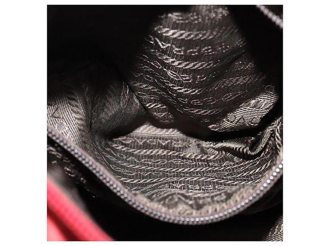 Borsa a Spalla PRADA in Nylon Rosso Argento Auth ki5884 - vista 21