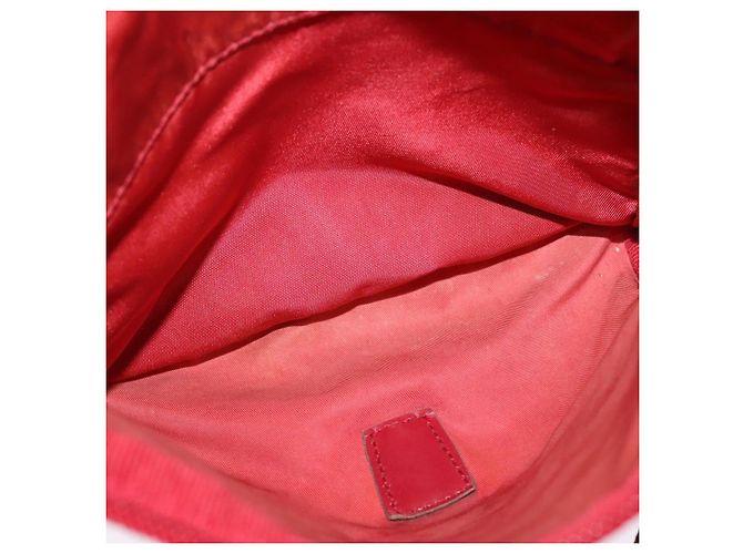 Borsa a Spalla PRADA in Nylon Rosso Argento Auth ki5884 - vista 22