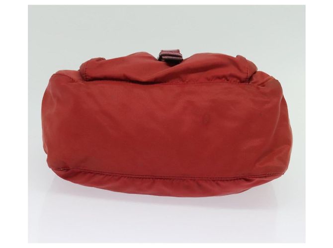 Borsa a Spalla PRADA in Nylon Rosso Argento Auth ki5884 - vista 5