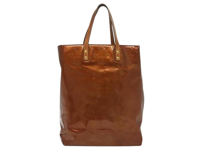 LOUIS VUITTON Monogram Vernis Reade MM Borsa a Mano Bronzo M91143 LV Auth 137923 - vista 13