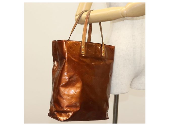 LOUIS VUITTON Monogram Vernis Reade MM Borsa a Mano Bronzo M91143 LV Auth 137923 - vista 23