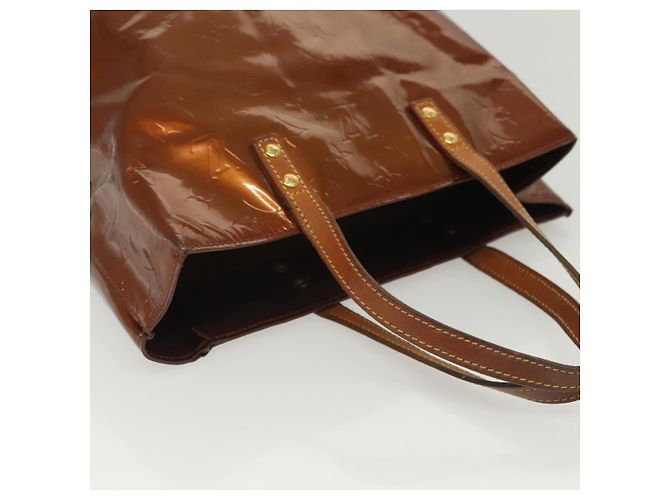 LOUIS VUITTON Monogram Vernis Reade MM Borsa a Mano Bronzo M91143 LV Auth 137923 - vista 7