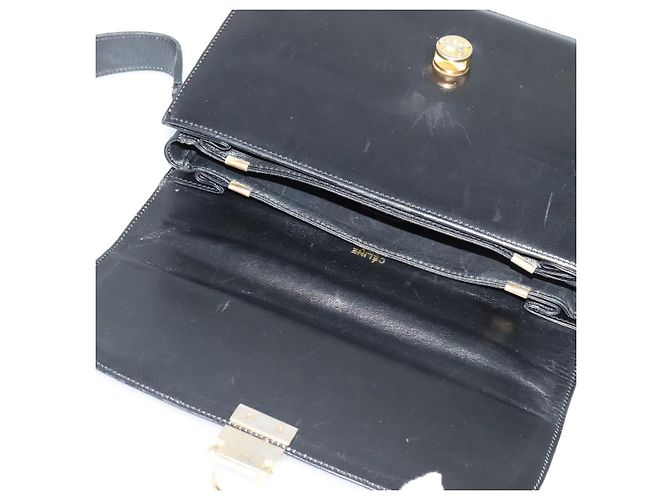 Céline Borsa a Spalla in Pelle Nera e Oro Auth fm4838 Nero D'oro - vista 10