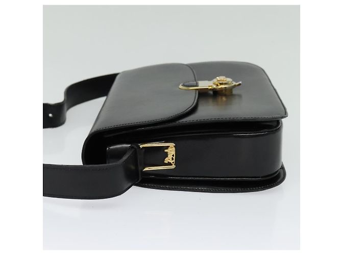 Céline Borsa a Spalla in Pelle Nera e Oro Auth fm4838 Nero D'oro - vista 3