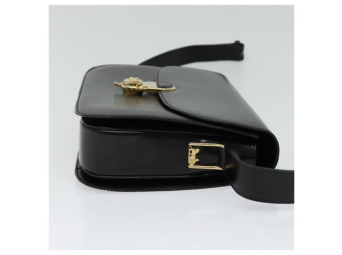 Céline Borsa a Spalla in Pelle Nera e Oro Auth fm4838 Nero D'oro - vista 4