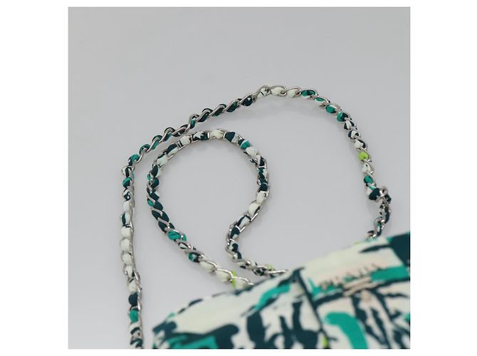Borsa a Spalla con Catena PRADA in Nylon Verde Argento Autentica 139976 - vista 14