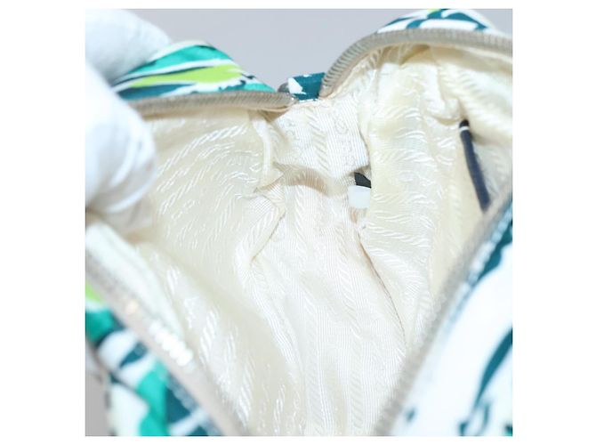 Borsa a Spalla con Catena PRADA in Nylon Verde Argento Autentica 139976 - vista 21
