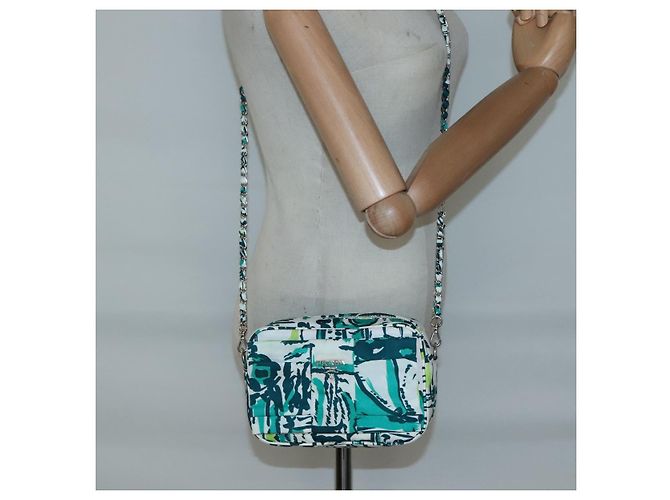 Borsa a Spalla con Catena PRADA in Nylon Verde Argento Autentica 139976 - vista 22