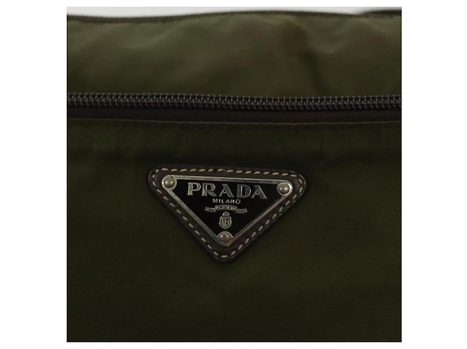 Borsa a Spalla PRADA Nylon Khaki Argento Autentica ki5956 Cachi - vista 18