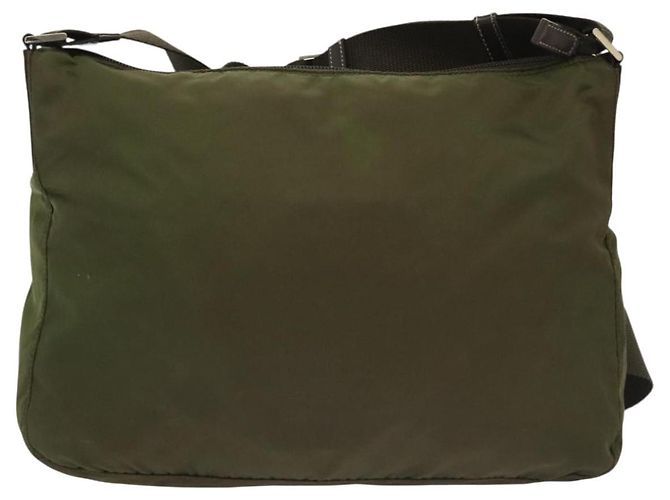 Borsa a Spalla PRADA Nylon Khaki Argento Autentica ki5956 Cachi - vista 2