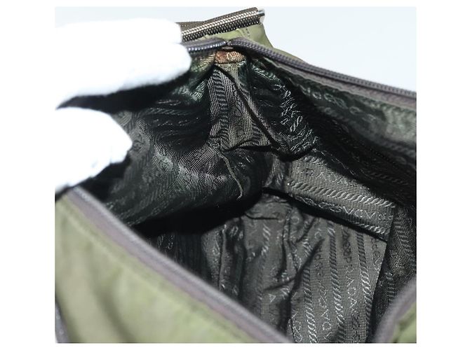 Borsa a Spalla PRADA Nylon Khaki Argento Autentica ki5956 Cachi - vista 21