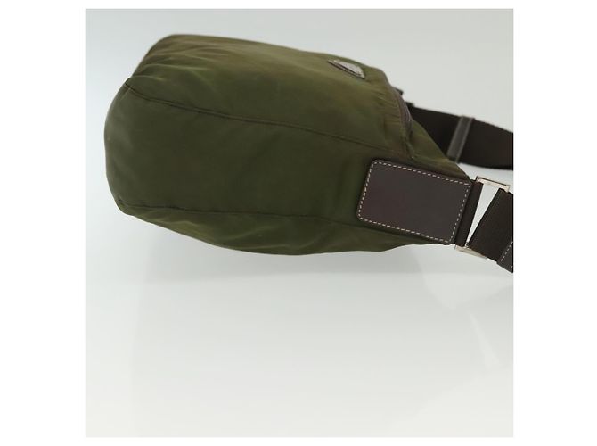 Borsa a Spalla PRADA Nylon Khaki Argento Autentica ki5956 Cachi - vista 3