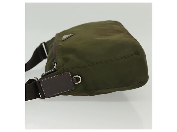 Borsa a Spalla PRADA Nylon Khaki Argento Autentica ki5956 Cachi - vista 4
