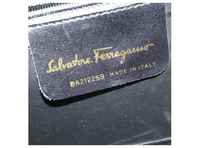 Borsa a Spalla Salvatore Ferragamo in Pelle Blu Navy Oro Auth BA4947 D'oro - vista 12